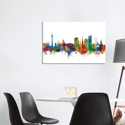 Dortmund, Germany Skyline by Michael Tompsett - 1 Piece Wrapped Canvas Wall Art