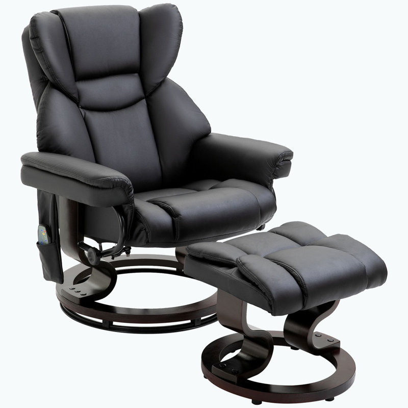 Comfortable Recliner Chair with Ottoman and Multiple Vibration Points for Ultimate Relaxation, Black