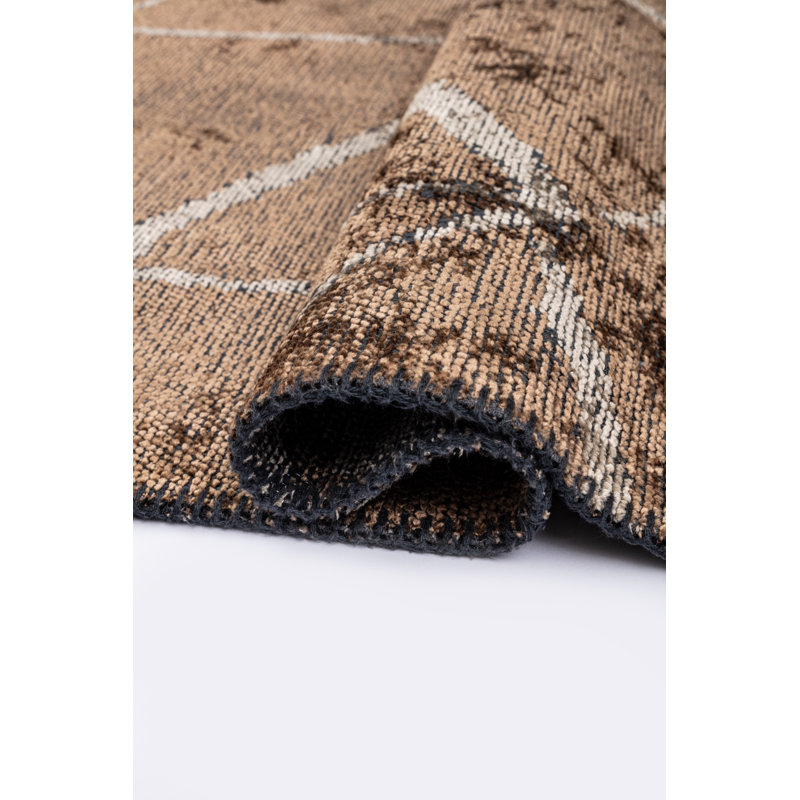 Rapture Brown/Gray Geometric Luxury Area Rug, Rectangle 7'10" x 11'2"