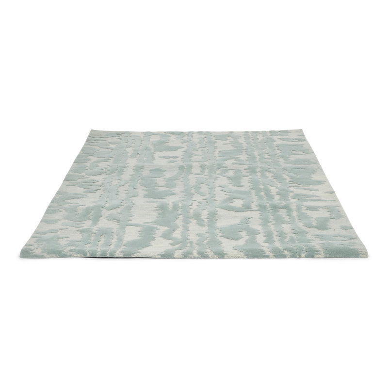 Hand Tufted Wool Abstract Area Rug in Pearl, Rectangle 3'11" x 5'11"