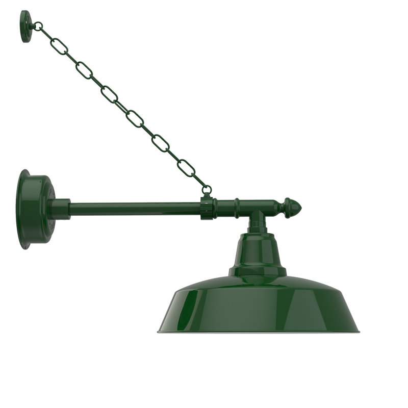 Vandervliet LED Wall Light, 12" H x 16" W x 29" D, Vintage Green