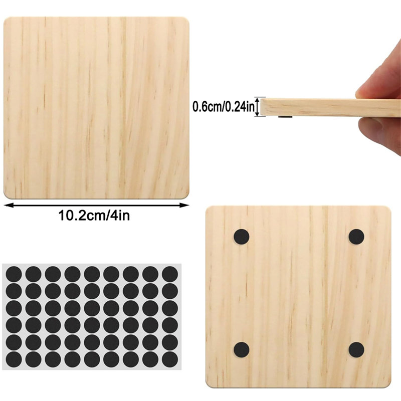 Wood Square Piece Coaster