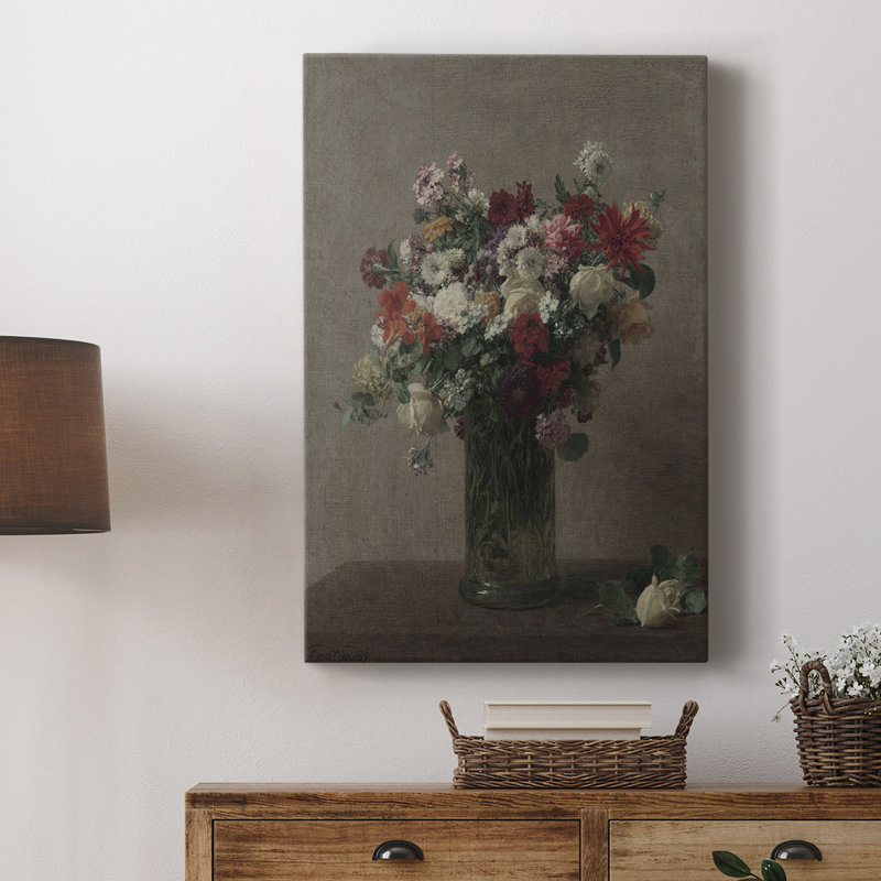 Imprimé floral rétro XLIX - galerie Cavas, H 36 po x l 24 po