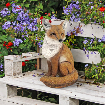 Fabian and the Flamboyant Fox Animals Weather Resistant UV Resistant Polyresin Garden Statue