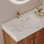 Meuble-lavabo autoportant moderne avec lavabo en céramique sans soudure et plateau en pierre frittée-913306935