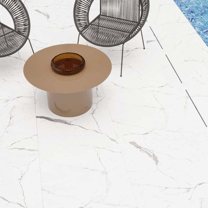 Calacatta Pearl R11 24" x 24" Porcelain Marble Look Wall & Floor Tile