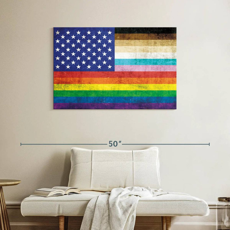 Drapeau de la fierté américaine grunge, H 26 po x l 39 po