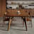 Nut-brown Rectangular Solid Wood Dining Table-1254118974
