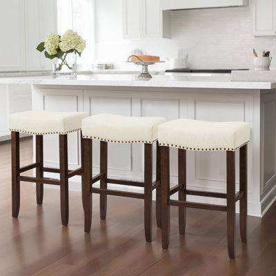 Tabouret de bar moderne avec siège en bois Jaeshon
