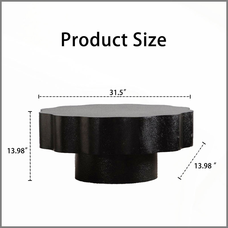 Table basse festonnée blanche: forme unique à bord ondulé, pièce centrale élégante pour des espaces élégants, Blanc