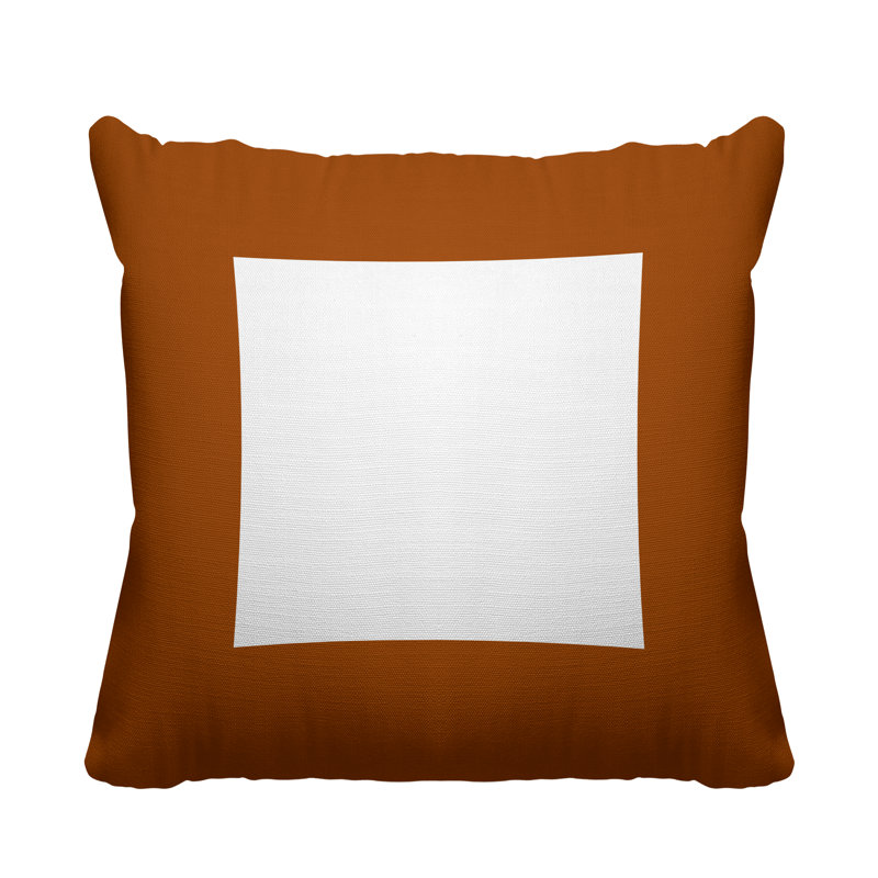 Coussin décoratif intérieur / extérieur Luella, L 15 po x H 15 po, Orange brûlé