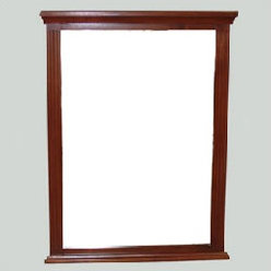 Simoneaux Traditional Bathroom Vanity Mirror, White, 32.36" x 30"