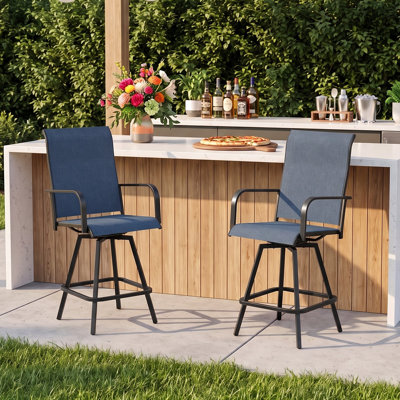 Metal Outdoor Bar Stool (Set of 2)