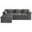 112" Cloud Modular Sectional Sofa, L-Shaped Corduroy Couches with Deep Seating, Dark Gray-1361617359