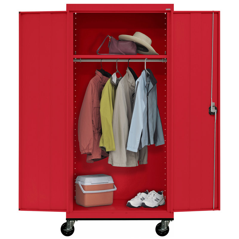 Steel, 78" H x 36" W  x  24" D, Red