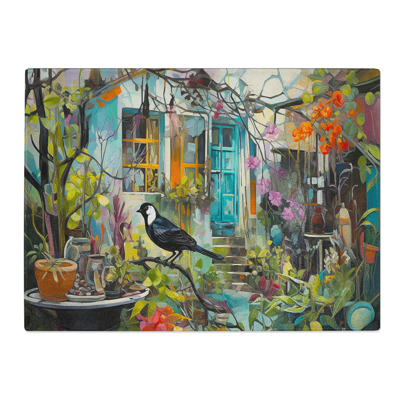 Magpie Orphism  Glass Chopping Board