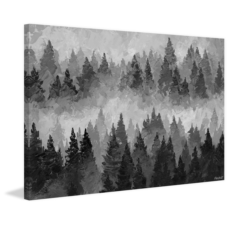 «Forêts de pins», reproduction sur toile tendue, H 8 po x l 12 po x P 1,5 po