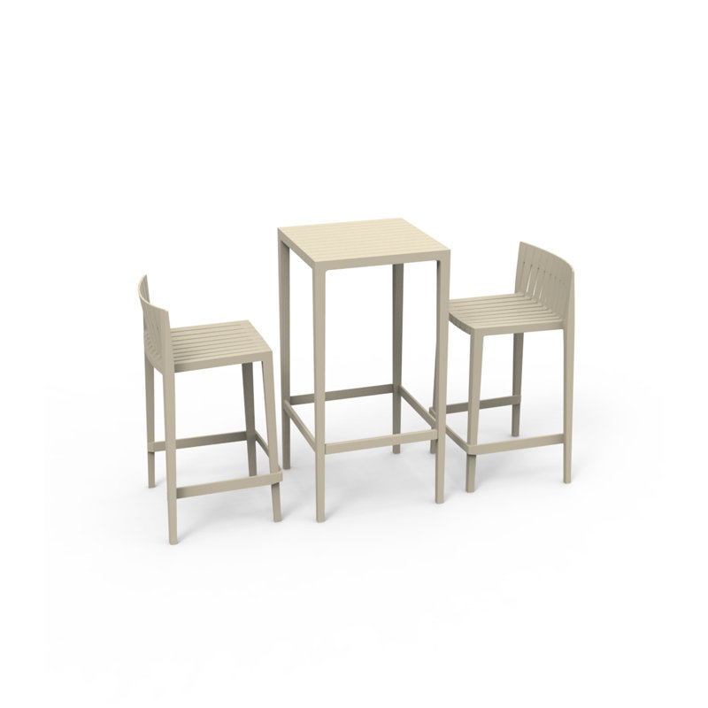 Spritz 2 - Person Counter Height Dining Set, Ecru, 34.25" H x 19.75" L x 18.25" W