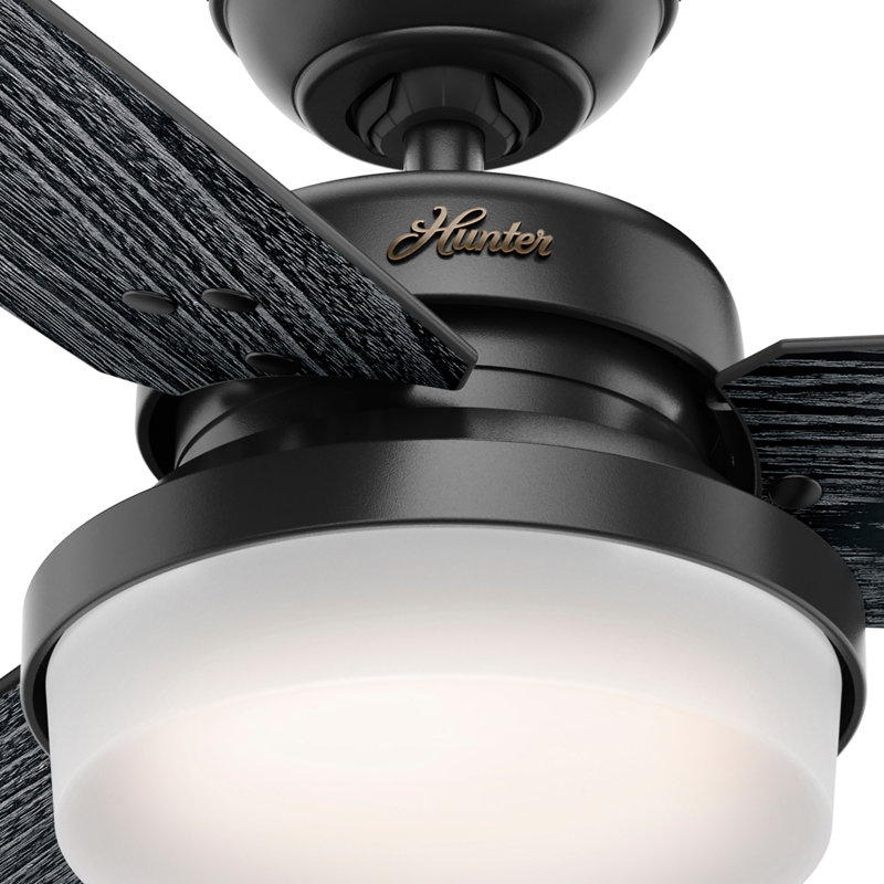 Matte Black 52" Ceiling Fan with LED Light and Remote