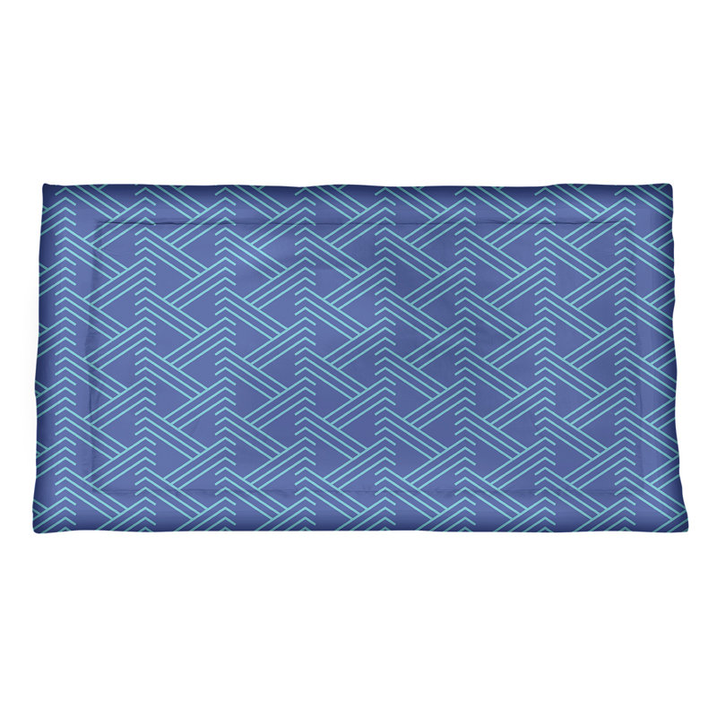 Patricia Geoffrey Polyester Geometric Sham Set, King, Polyester, Blue/Teal