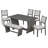 6-Piece Retro Dining Table Set for 6-117579950