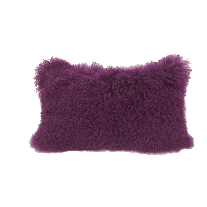 15" X 25" Lambswool Down Throw Pillow, Purple, 15" X 25"
