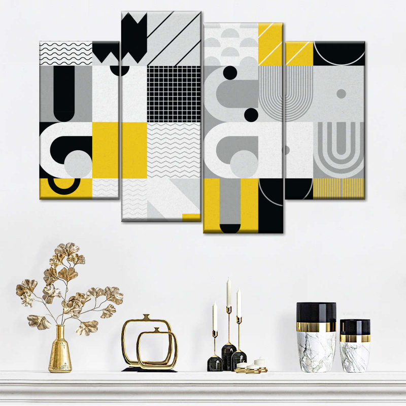 «Abstract Geometric Abstract Geometric Concept», ensemble de 4 impressions sur toile par Jonathan A.