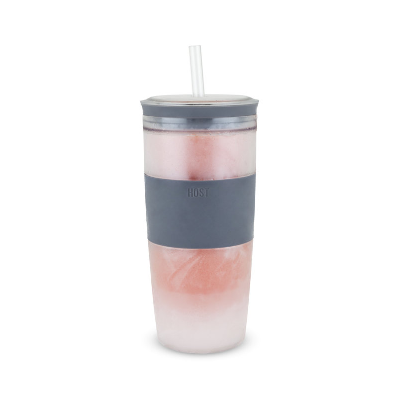 Tumbler FREEZE Cooling Cup in Grey with Lid and Straw