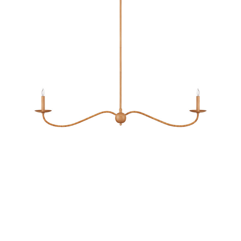 Saxon LED Chandelier, Saddle Tan