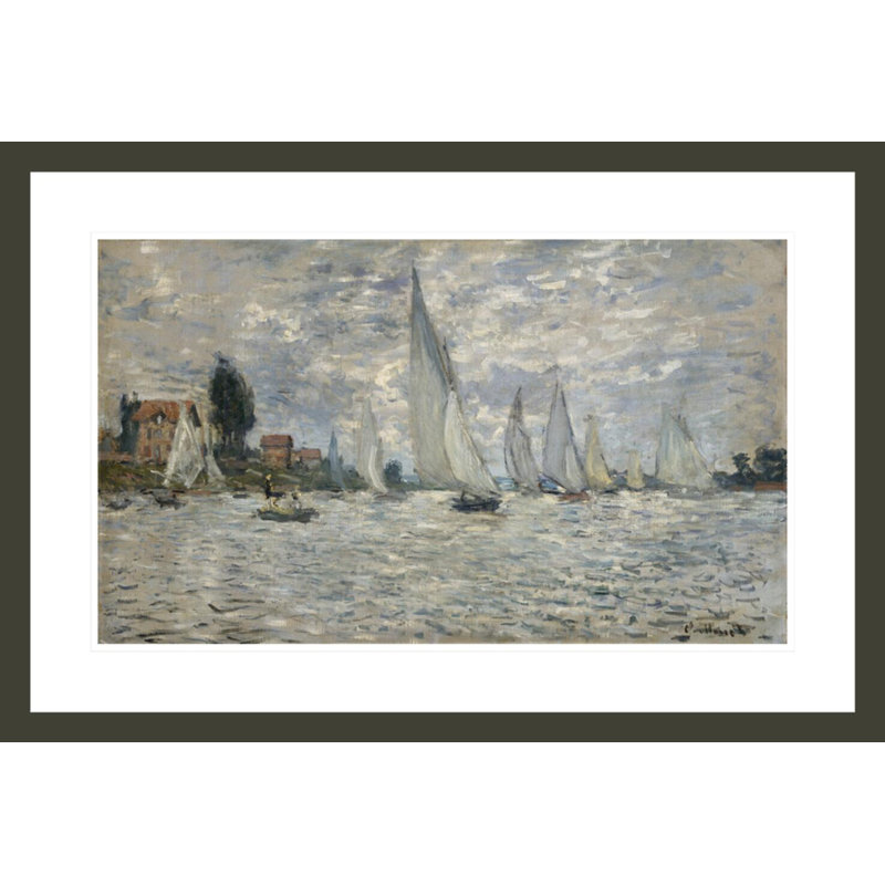 The Regatta at Argenteuil ca. 1874 by Claude Monet -Framed Giclee Print, 20.01" H x 29.5" W