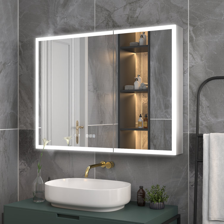 Seevers Frameless Medicine Cabinet with Mirror - 40'' W x 30'' H & 48'' W x 30'' H, 6 Adjustable Shelves