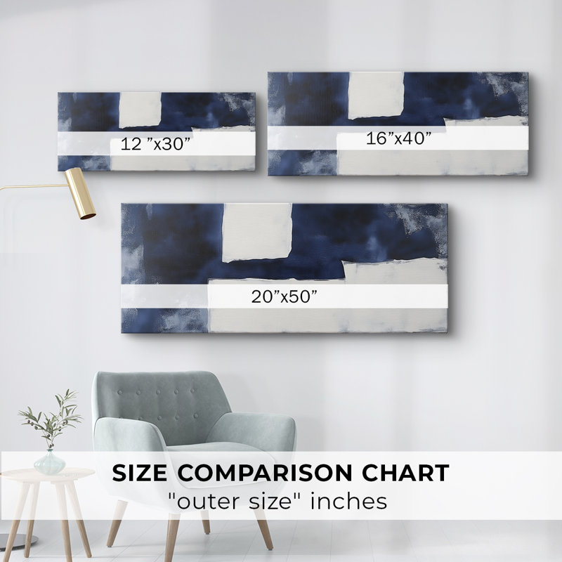 Toile tendue avec châssis abstrait # 6 XLVI, H 12 po x l 30 po