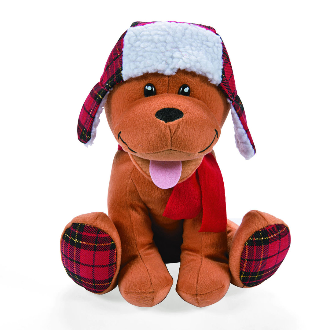 Plush Dog with Plaid Toy The Holiday Aisle®