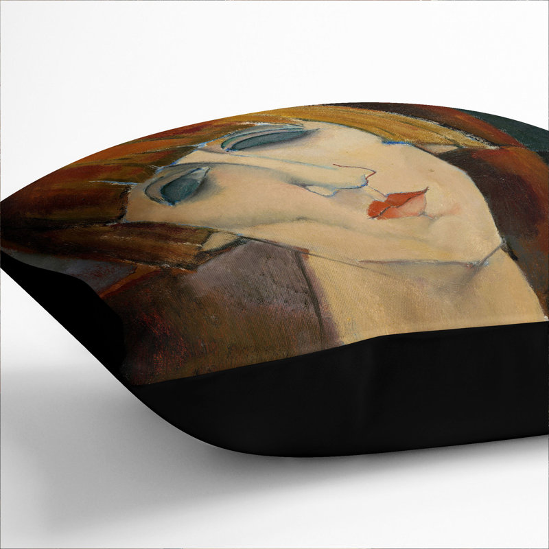 Madame Kisling Square Throw Cushion, 40cm H x 40cm W x 15cm D, Black