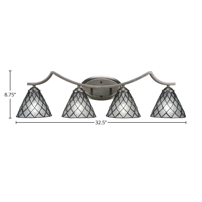 Barre d'éclairage de salle de bain 4 lumières Zilo, Graphite
