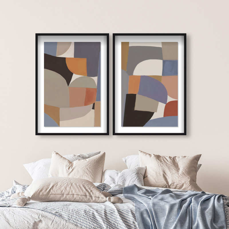 Muted Prelude Set Set by Oliver Gal, 63"H x 43"W, Black Shadowbox