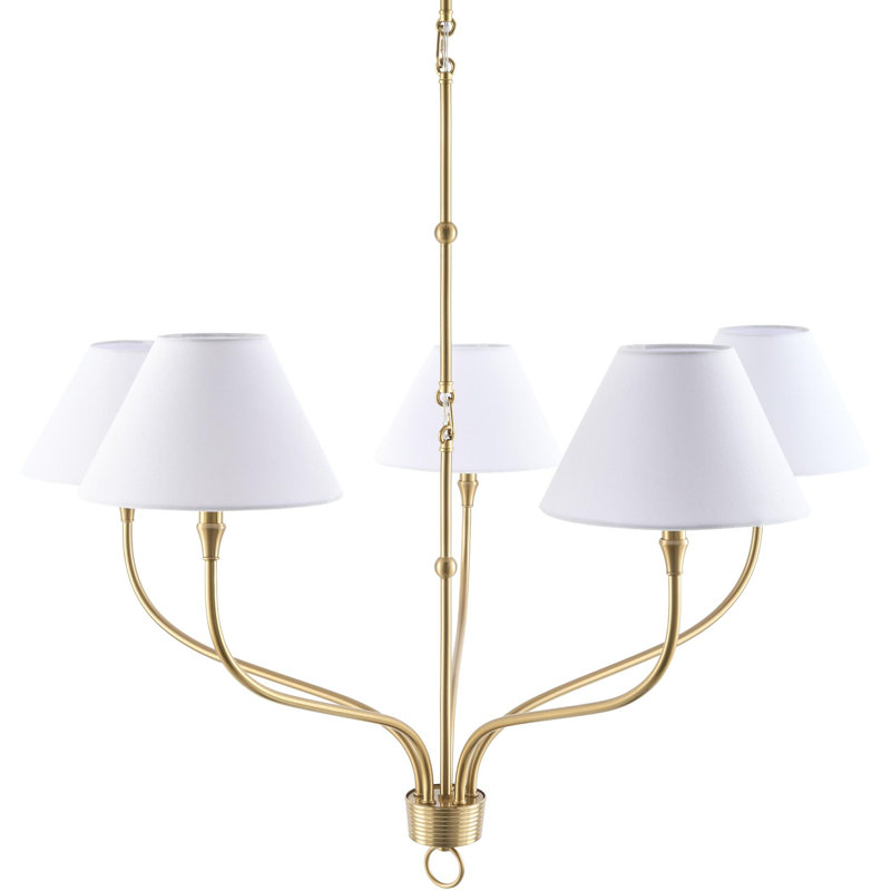 The Johanna Chandelier, Brass, 5 Lights, 23'' H x 40'' W x 40'' D