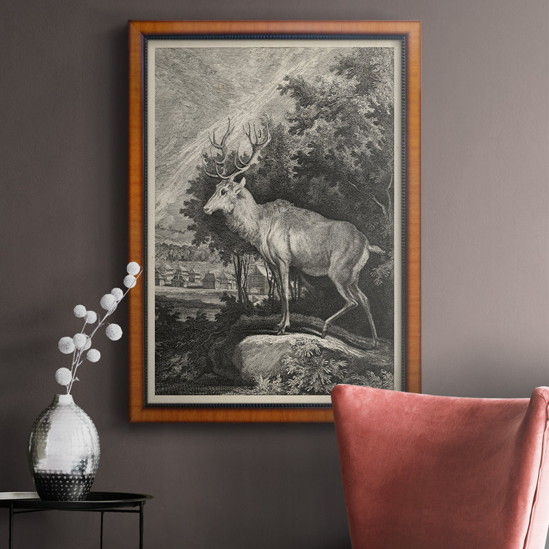 Toile encadrée de qualité supérieure Woodland Deer II - prête à être accrochée, H 27 po x l 18 po x P 2,5 po