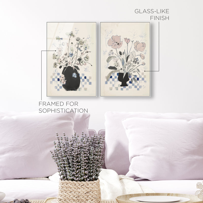 Modern Bloom Set Set by Oliver Gal, 31" H x 21" W, White Floater Frame