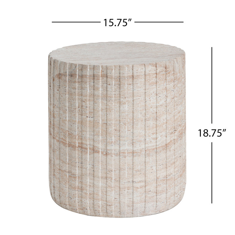 Table d'appoint légère en béton avec finition, dimensions 40 cm (15,71 pouces), multifonctionnelle pour les espaces de vie. Table finie, largeur et profondeur adaptées à un usage quotidien.