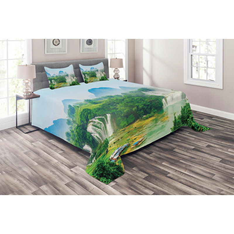 Rustic Coverlet, King Bedspread + 2 Shams