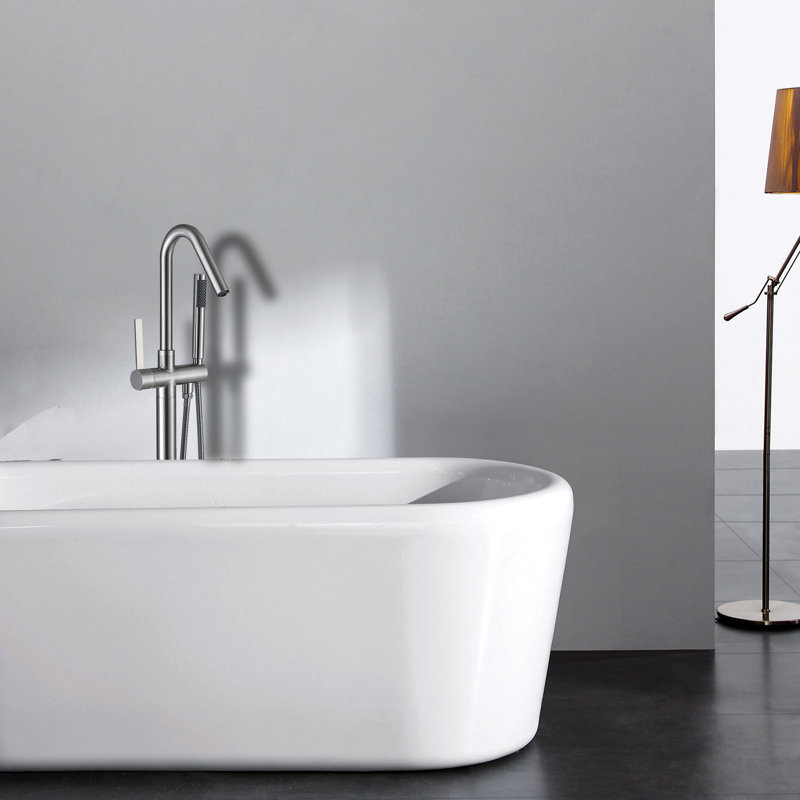Robinet de baignoire autoportant avec douche à main et fabrication robuste avec une finition attrayante