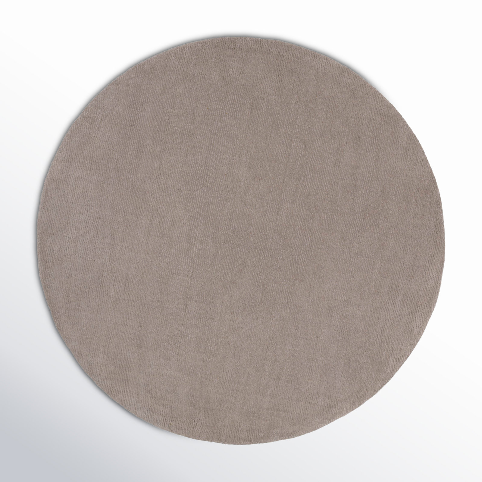 Crowe Dark Gray Hand-Loomed Striped Wool Rug, Round 9'9"