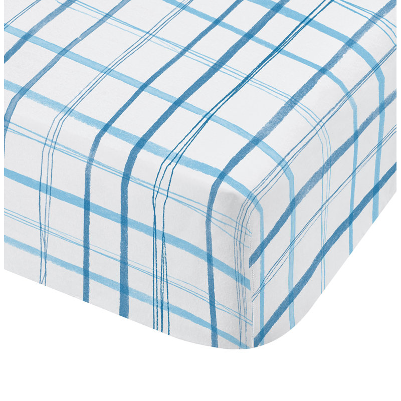 Dinoshark Tartan 100% Cotton Percale Fitted Sheet