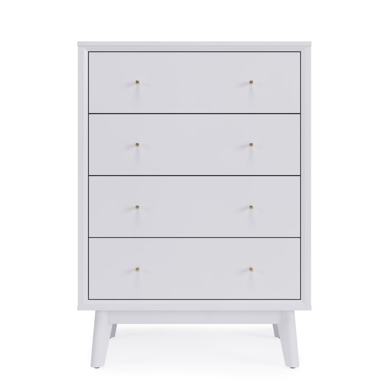 Commode 4 tiroirs Bhatari, Blanc frais