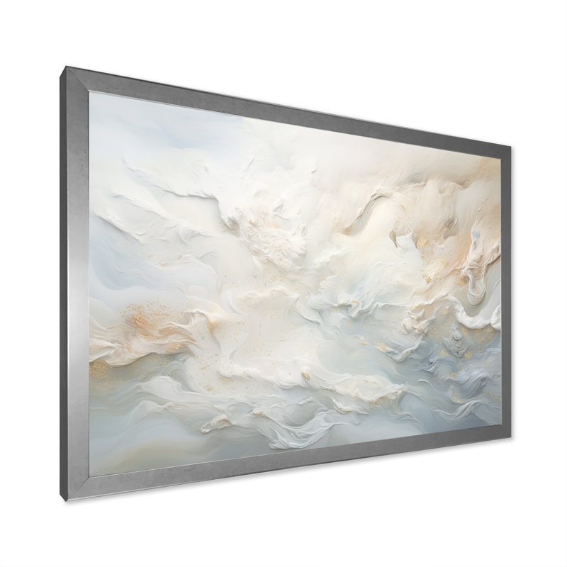 «Clouds Charm liquid Art II», reproduction, H 34 po x l 44 po x P 1,5 po, Cadre simple argenté