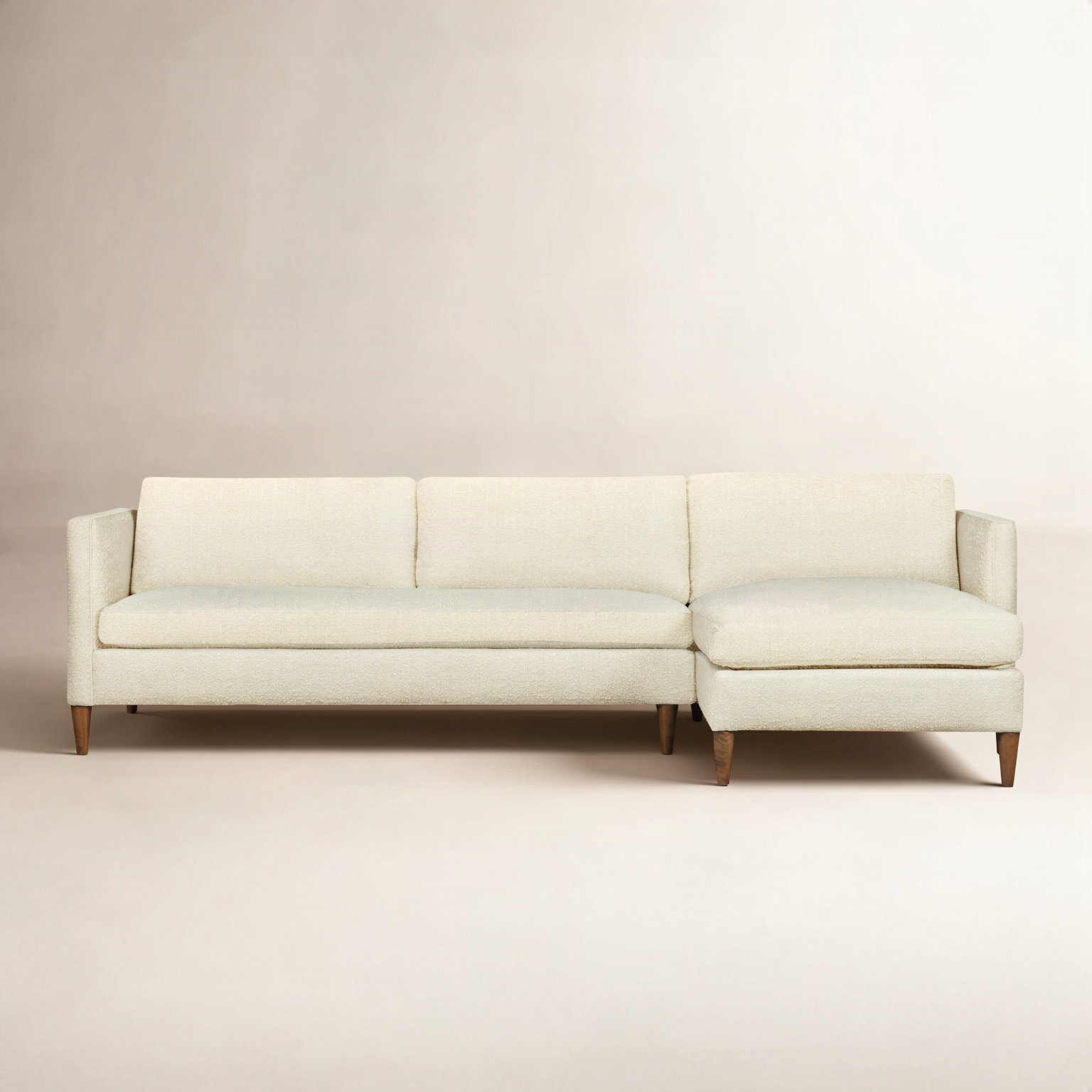 Clifford Chaise Sectional, Davis Pearl Performance Bouclé, Right Hand Facing