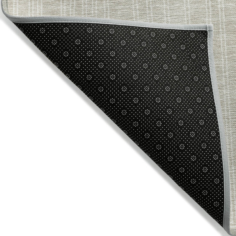 Beige Geometric Synthetic Flat Woven Washable Rug, 2'6" x 3'10"