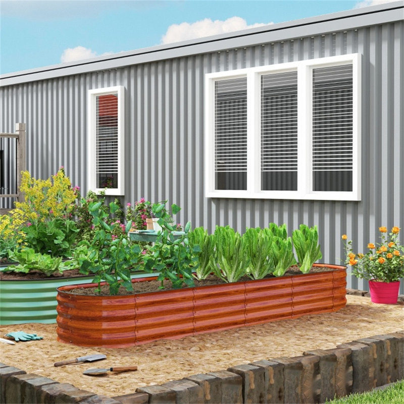 Modular Galvanized Steel Raised Garden Bed Open Bottom Safety Rubber Edging Metal Planter Box For Vegetables Flowers Herbs Outdoor
