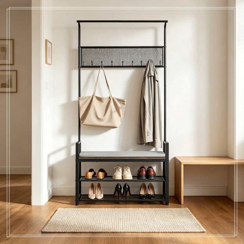 Organisateur de rangement pour chaussures avec crochets à 2 niveaux Lykins